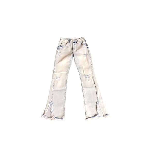 KanCan Light Wash Distressed Flare Jean - Picture 3 of 7